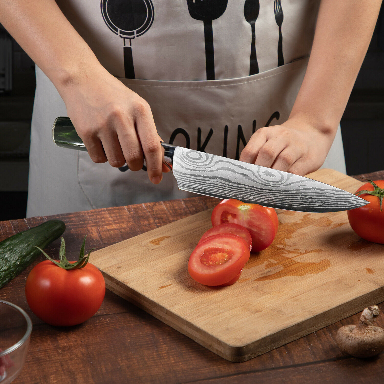 2Pcs High Carbon Steel Kitchen Knife Set 7in Nakiri Cleaver Knive+8in Chef Knife - Fresh Stock Dated December 2025