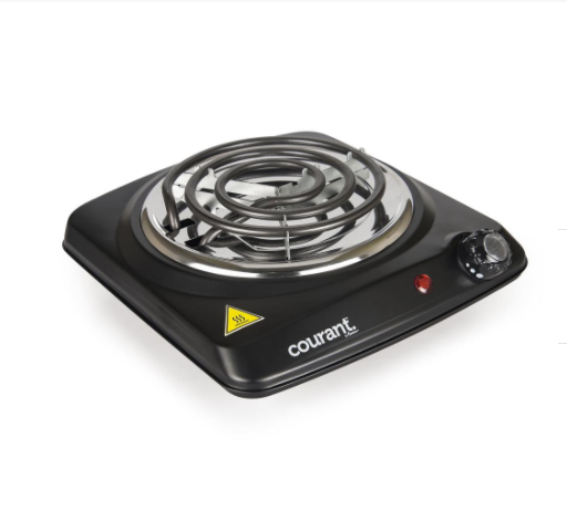 Portable Electric Single Burner 1000 Watts Thermostat Control  Auto Shut-Off - Fresh Stock Dated February 2026
