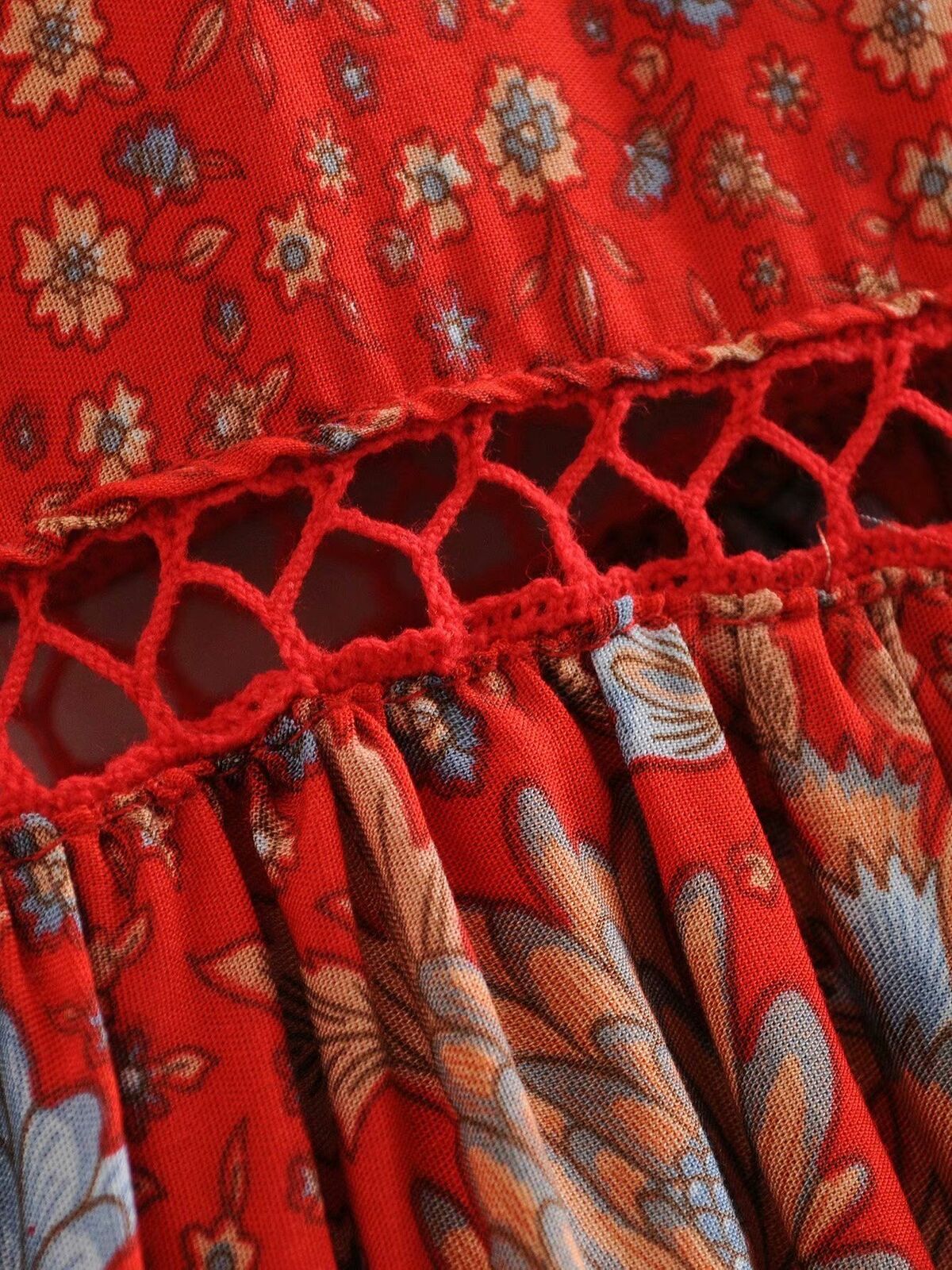 Women Vintage Skirt Floral Beach Bohemian High Elastic Waist Rayon Cotton Maxi - Fresh Stock Dated February 2026