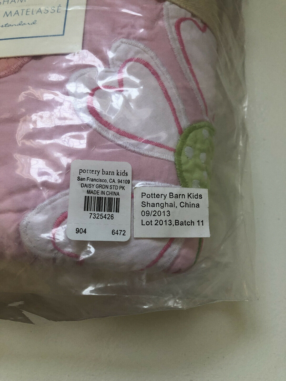 Pottery Barn Daisy Garden Sham Quilted New Pink - Fresh Stock Dated January 2026