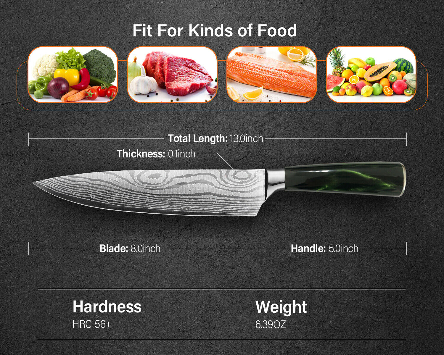 2Pcs High Carbon Steel Kitchen Knife Set 7in Nakiri Cleaver Knive+8in Chef Knife - Fresh Stock Dated December 2025