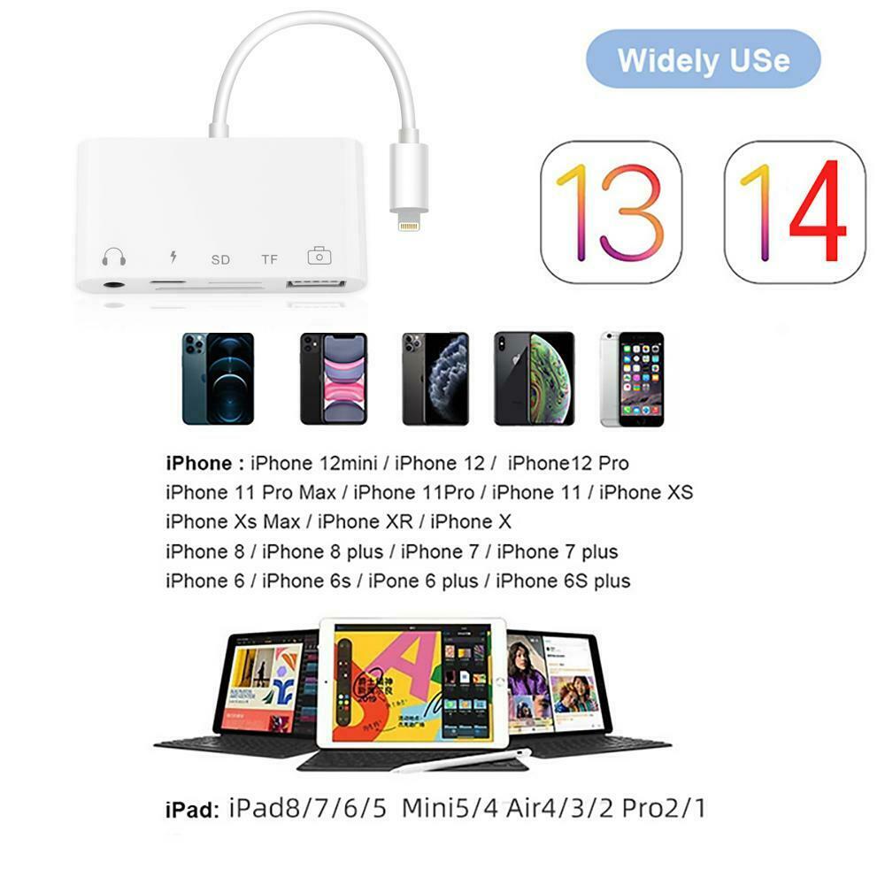 Camera Reader to SD TF Card USB PD Adapter Converter For iPhone  8 11 12 XS iPad - Fresh Stock Dated February 2026