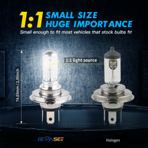 H4 9003 LED For Harley FXDWG Dyna Wide Glide 93-16 Headlight Bulbs 80W - Fresh Stock Dated February 2026