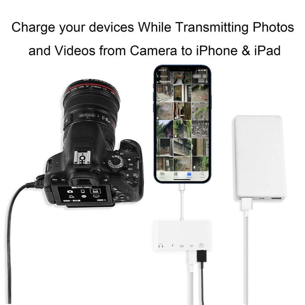 Camera Reader to SD TF Card USB PD Adapter Converter For iPhone  8 11 12 XS iPad - Fresh Stock Dated February 2026