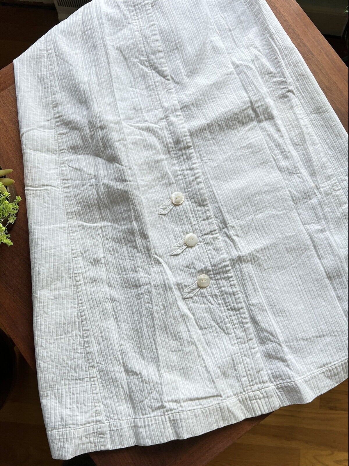 Antique Edwardian white skirt mother of pearl buttons - Fresh Stock Dated March 2026