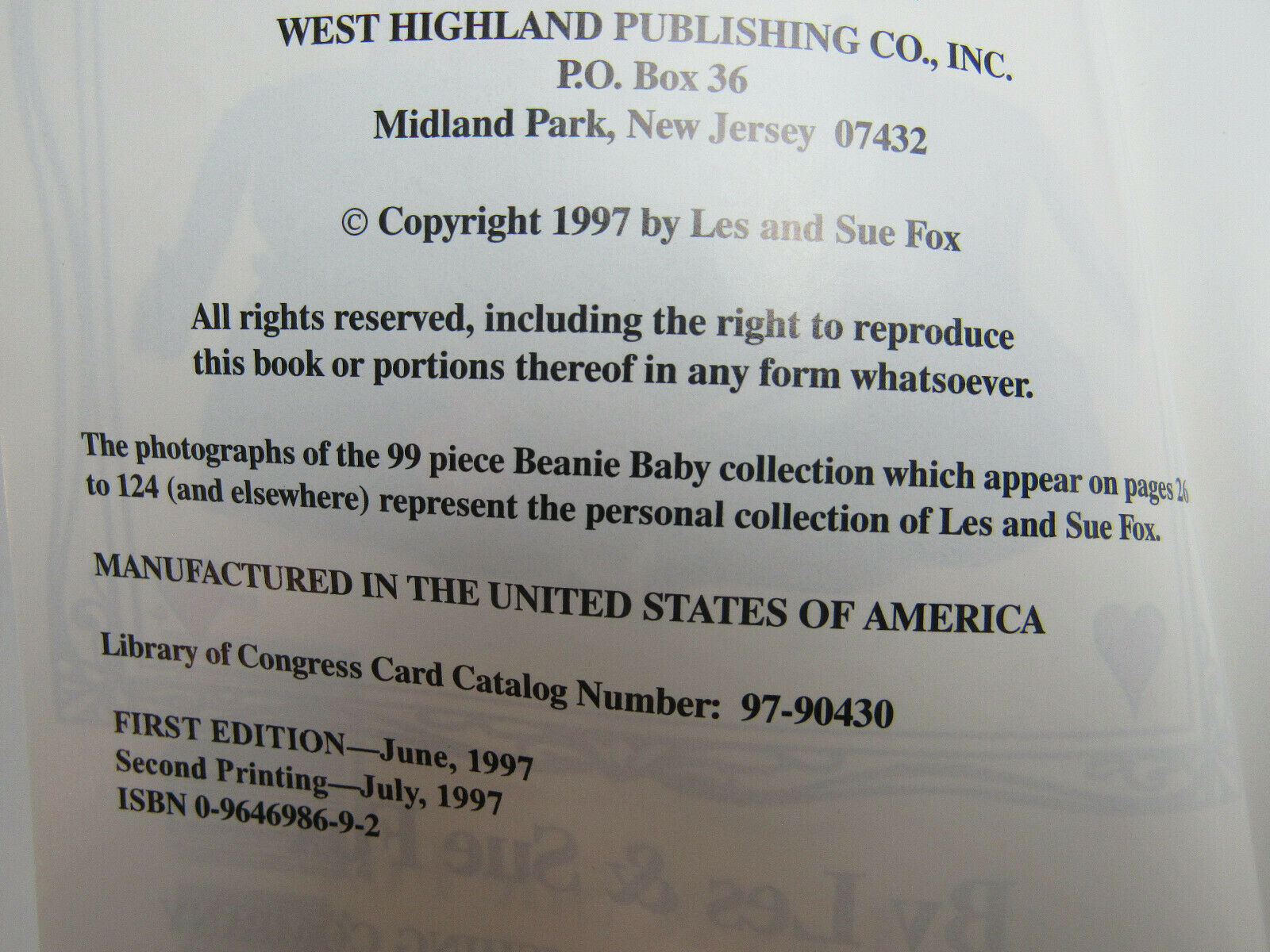 The Beanie Baby Handbook By Les & Sue Fox - Fresh Stock Dated December 2025