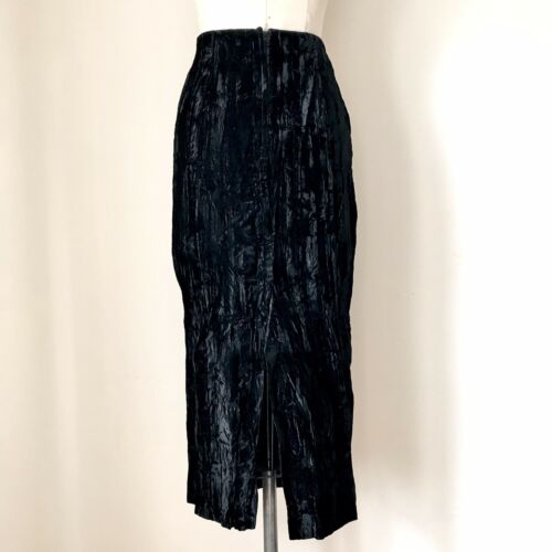 VINTAGE Betsey Johnson PUNK Label Black Velvet Skirt Size Small - Medium - Fresh Stock Dated February 2026