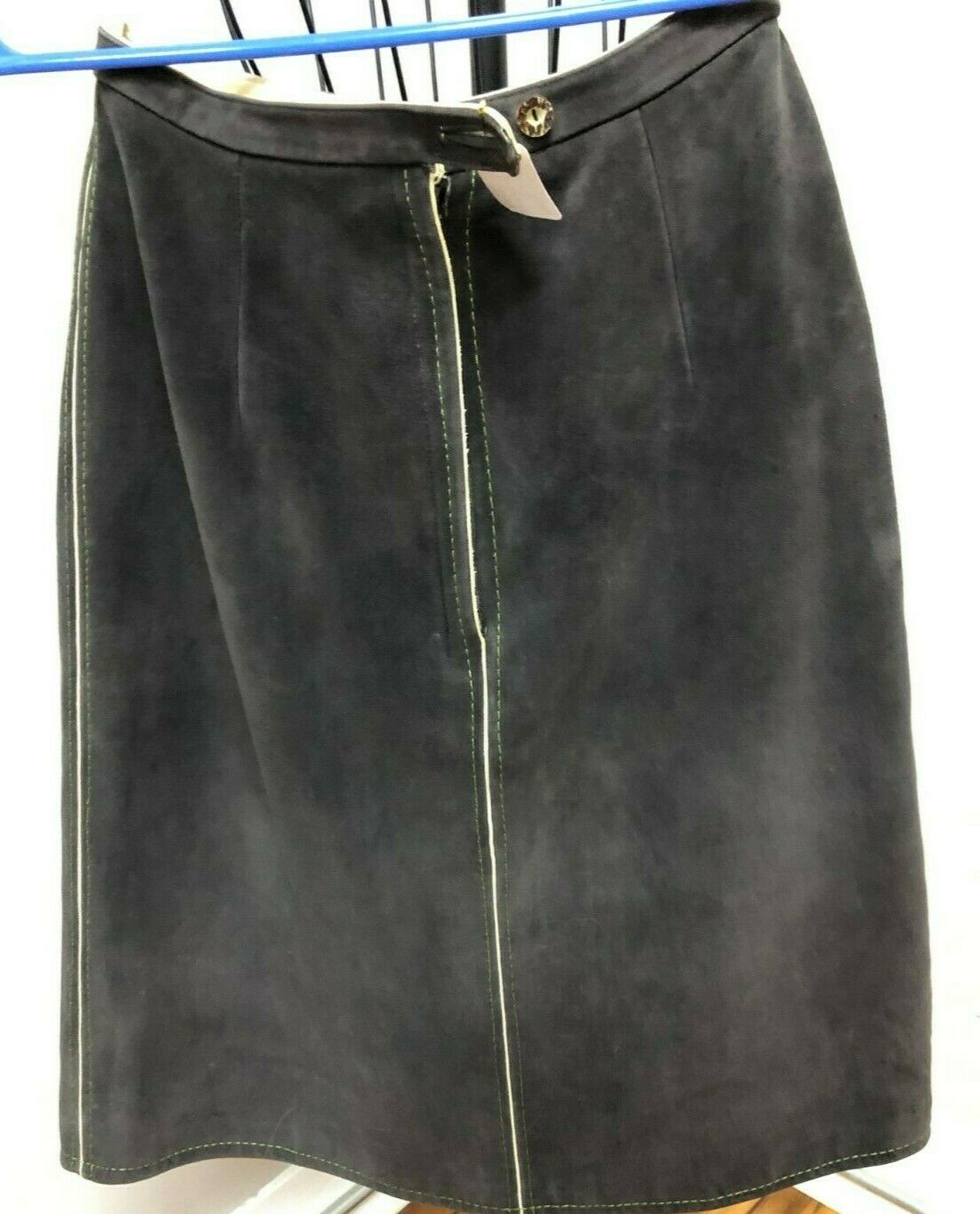 *VINTAGE* 1960s Original-Lanz Suede Mod Skirt 26' Leather Waist (Made in Austria - Fresh Stock Dated February 2026