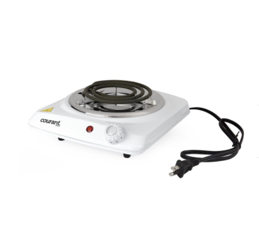 Portable Electric Single Burner 1000 Watts Thermostat Control  Auto Shut-Off - Fresh Stock Dated February 2026