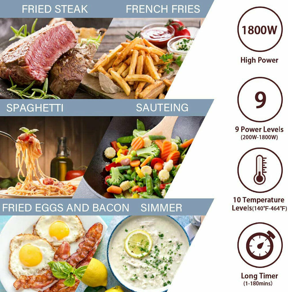 EASEPOT Portable Electric Induction Cooktop 1800W Cooker Countertop Hot Plates - Fresh Stock Dated December 2025