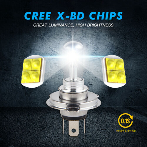 H4 9003 LED For Harley FXDWG Dyna Wide Glide 93-16 Headlight Bulbs 80W - Fresh Stock Dated February 2026