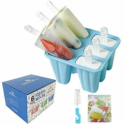 Popsicle Molds 6 Pieces Silicone Ice Pop Molds BPA Free Popsicle Mold Blue - Fresh Stock Dated February 2026