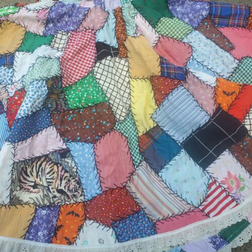 Vintage Patchwork Quilt Skirt Handmade Size Small Medium Flowey - Fresh Stock Dated December 2025