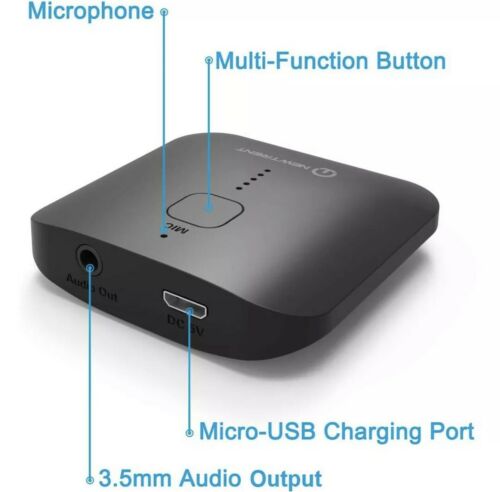 NewTrent NT720 Bluetooth Wireless Audio Receiver w/ Car Home Hands Free Calling - Fresh Stock Dated February 2026