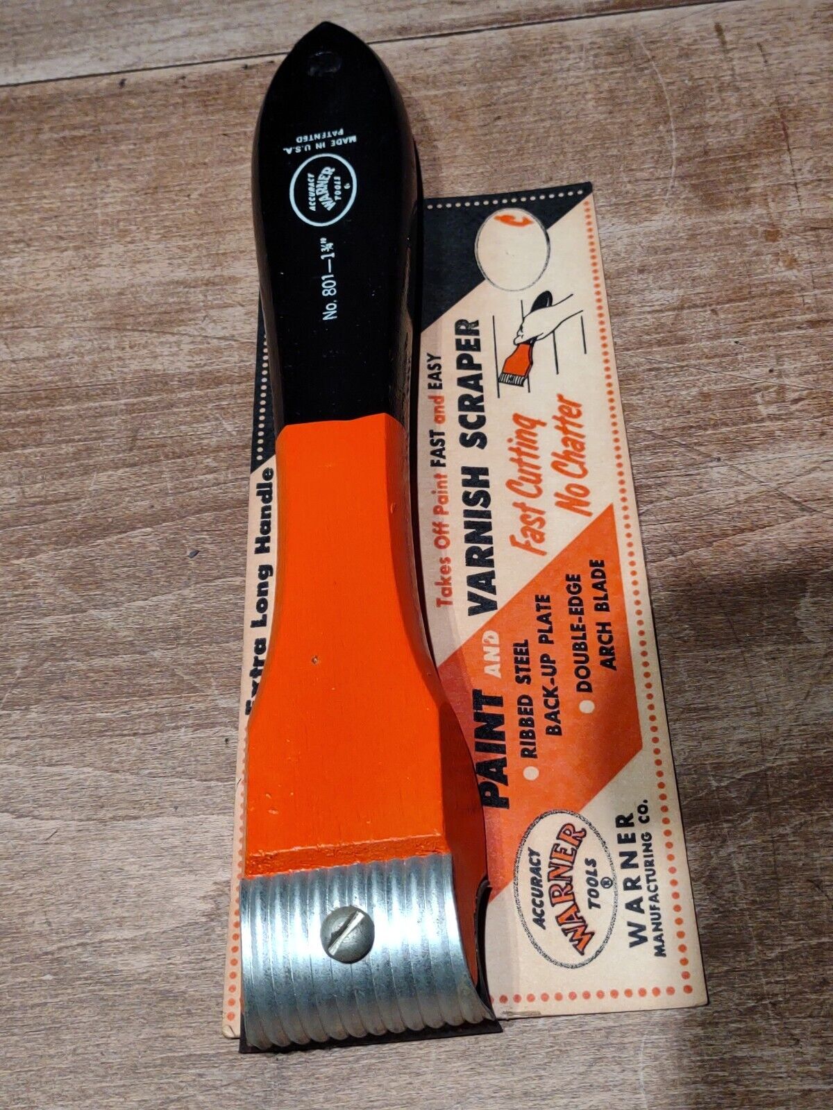 RARE Warner Paint & Varnish Scraper NO. 801- 1  3/4