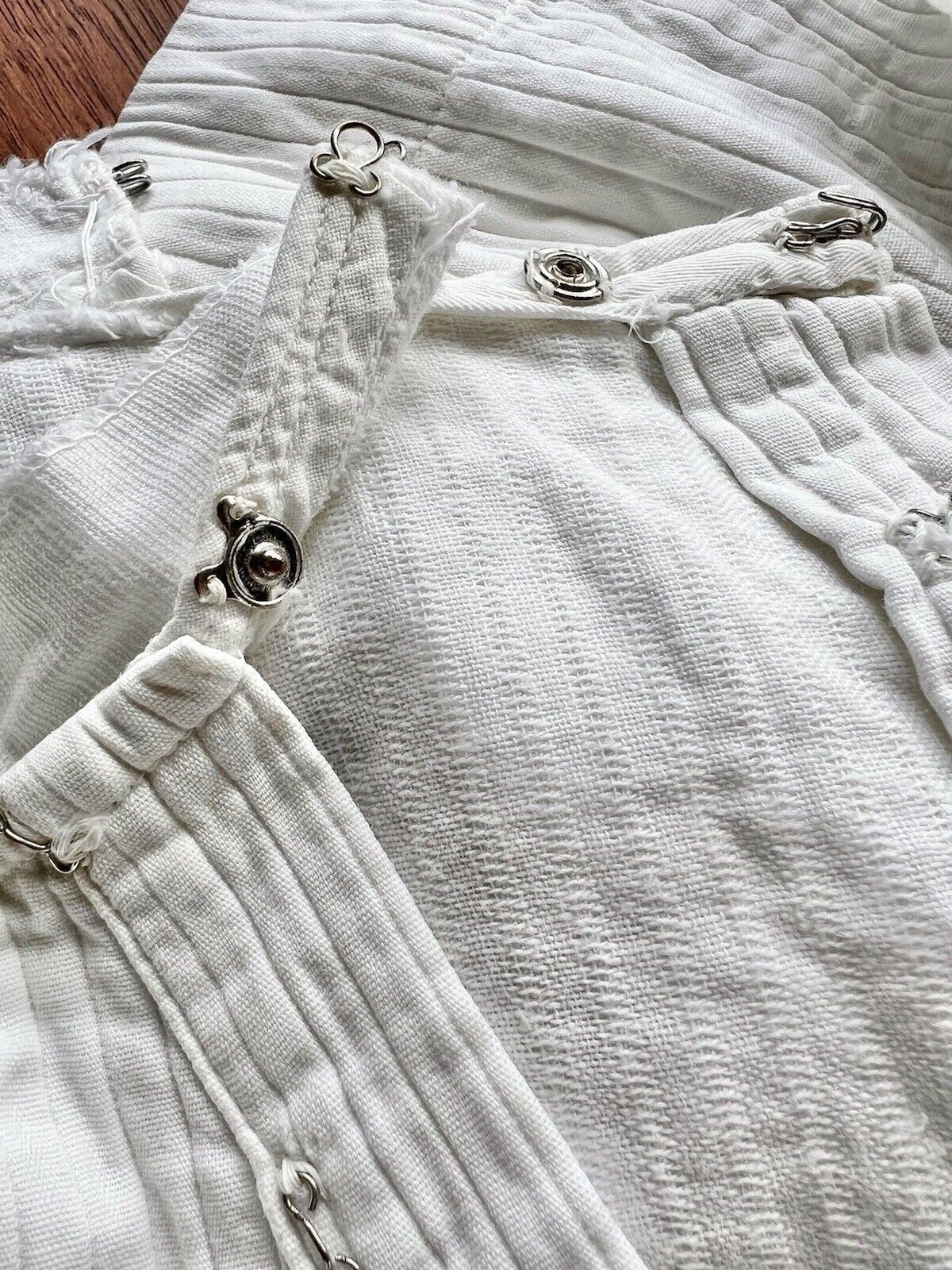 Antique Edwardian white skirt mother of pearl buttons - Fresh Stock Dated March 2026