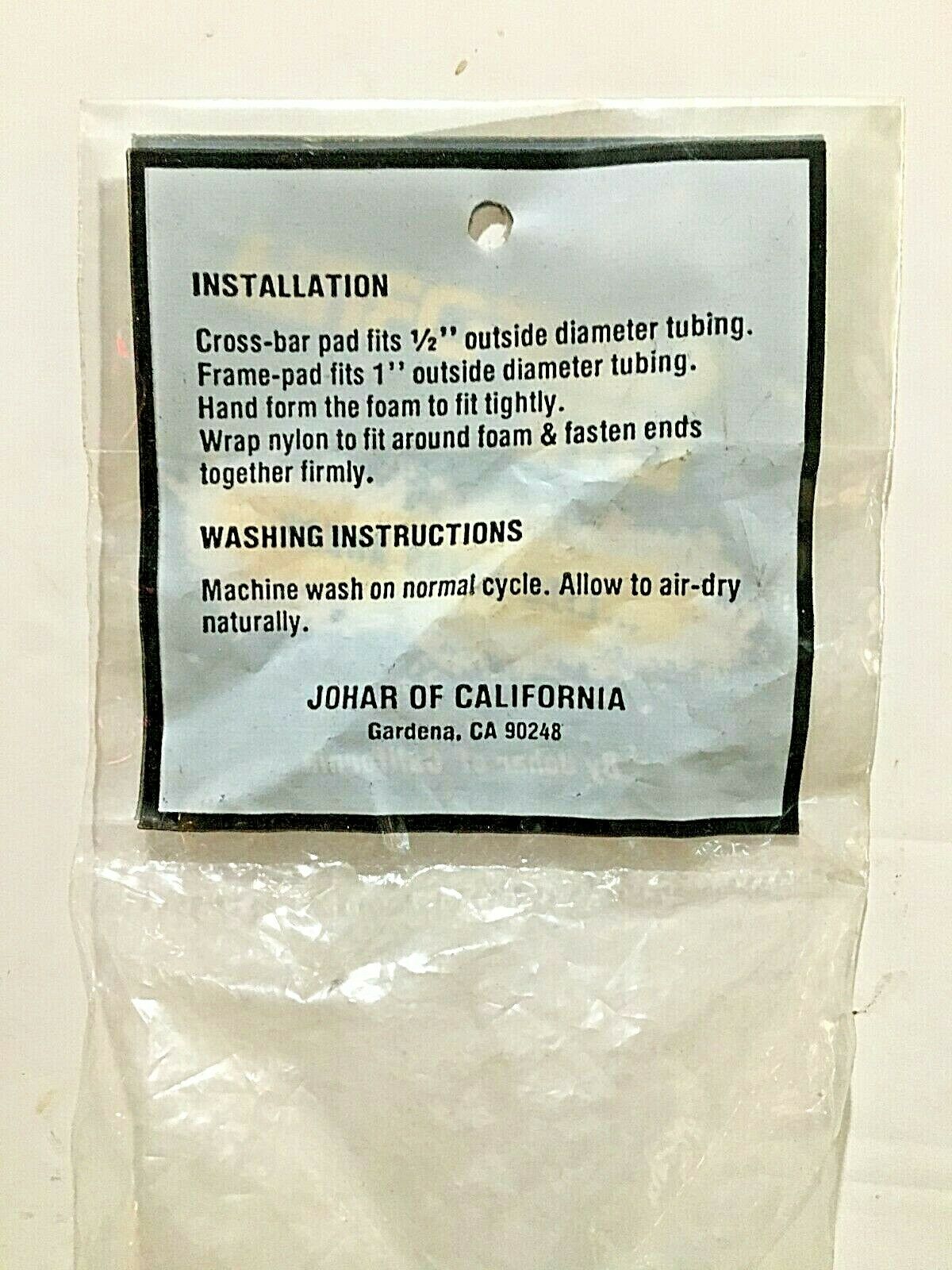 NIB BMX California Lite by Johar V-bar handlebar pad Black & Chrome Checkered - Fresh Stock Dated December 2025