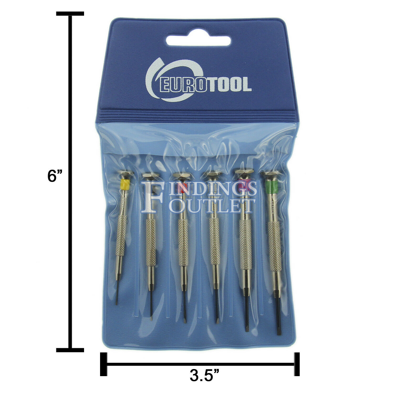 Deluxe Fixed Blade Screwdriver Set 6pc Glass Watch Repair Straight Slotted Head - Fresh Stock Dated December 2025