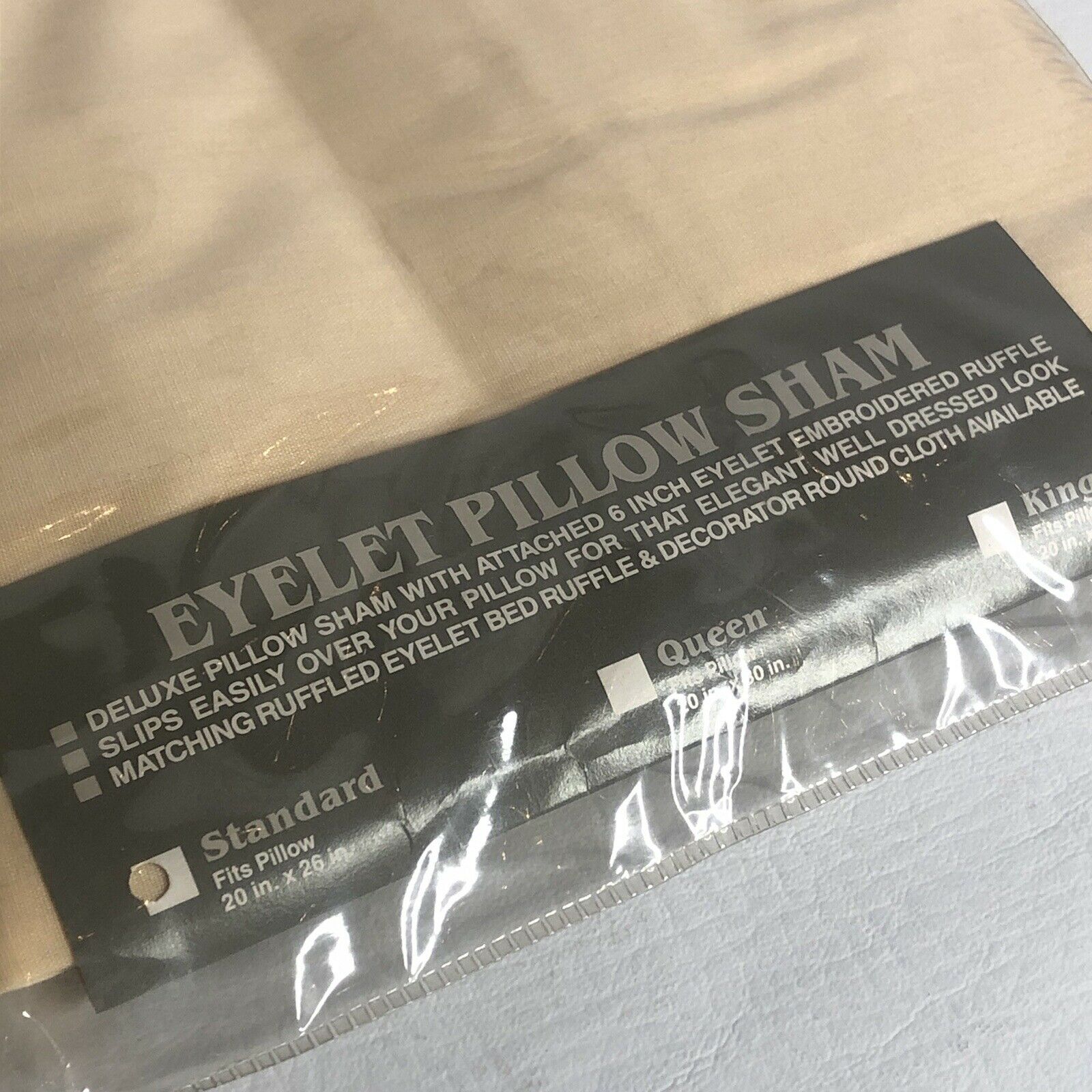 Louisville Bedding Bed Dressing Pillow Sham Eyelet Nos Vintage - Fresh Stock Dated December 2025