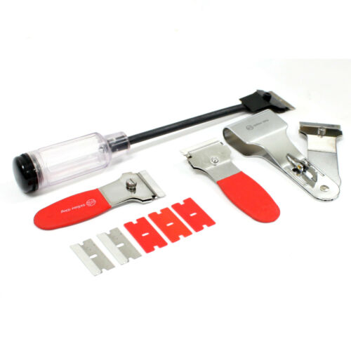 4 pc Scraper Tool Set Mini Rubber Gripped Extended Folded Scraping Detail Work - Fresh Stock Dated February 2026