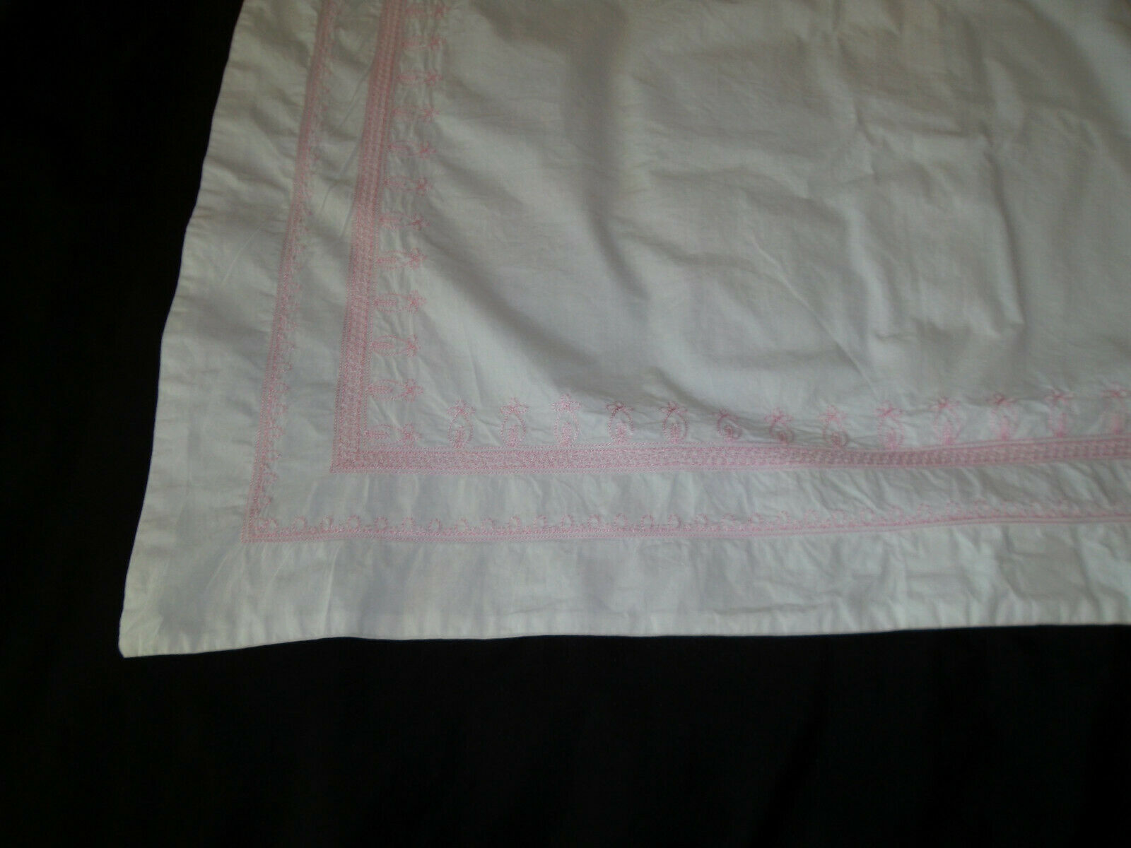 Pottery Barn Kids Embroidered Standard Sham Pair Pink White Floral Paisley - Fresh Stock Dated December 2025