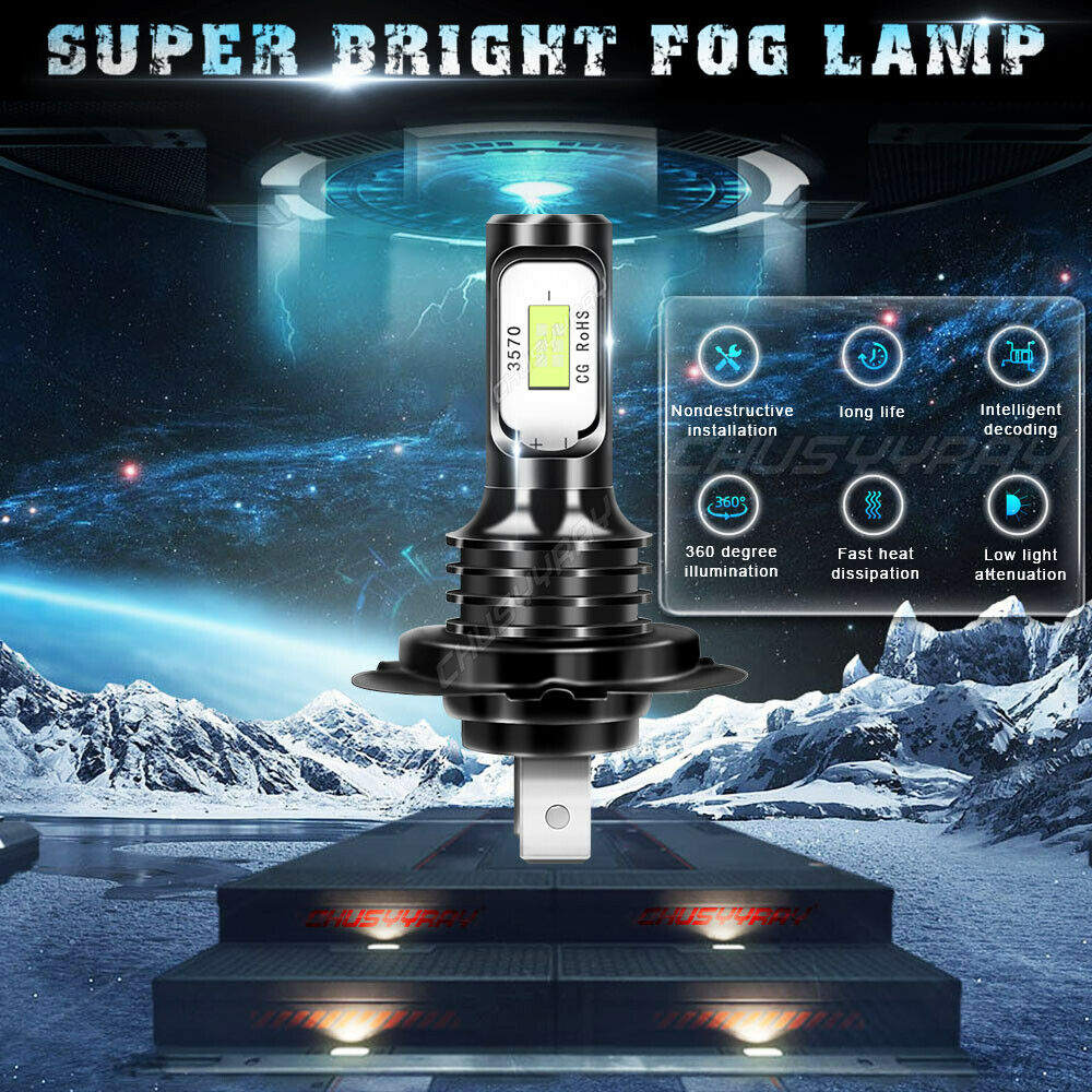 H7 For Hyundai Santa Fe 2013 2014 2015 2016 LED Headlight High Beam bulbs 8000k - Fresh Stock Dated February 2026