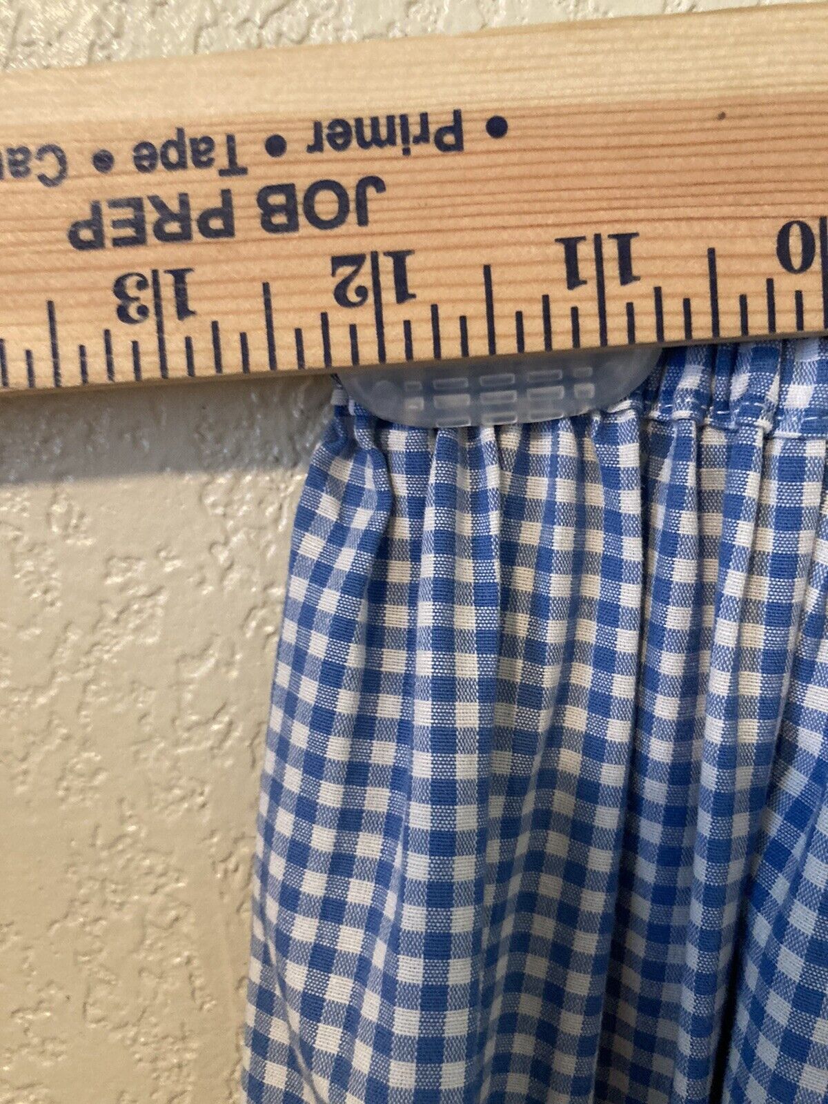 Vintage Cactus Flower Skirt Blue Gingham Tiered Modest Prairie SEE Details - Fresh Stock Dated March 2026