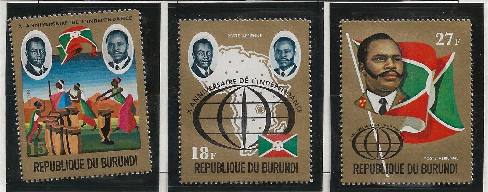 BURUNDI Sc 405-7,C162-4+407A+C164A NH SET+2PERF&2IMPERF S/S of 1972 - PRESIDENT - Fresh Stock Dated January 2026