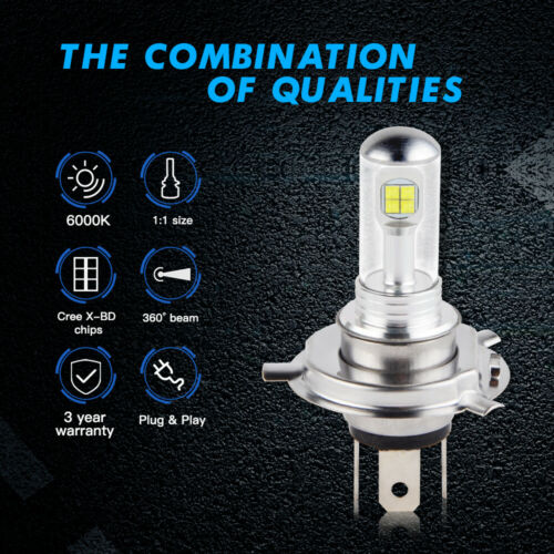 80W H4 For Kawasaki VN1500G Vulcan 1500 Nomad 1999 2000 2001 LED Headlight Bulbs - Fresh Stock Dated February 2026