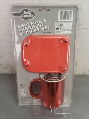 Betty Crocker Beverage Warmer & Mug Set - Red - Compact & Portable SEALED - Fresh Stock Dated December 2025
