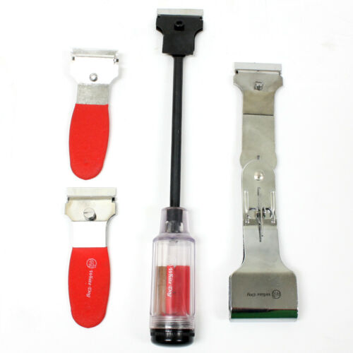 4 pc Scraper Tool Set Mini Rubber Gripped Extended Folded Scraping Detail Work - Fresh Stock Dated February 2026