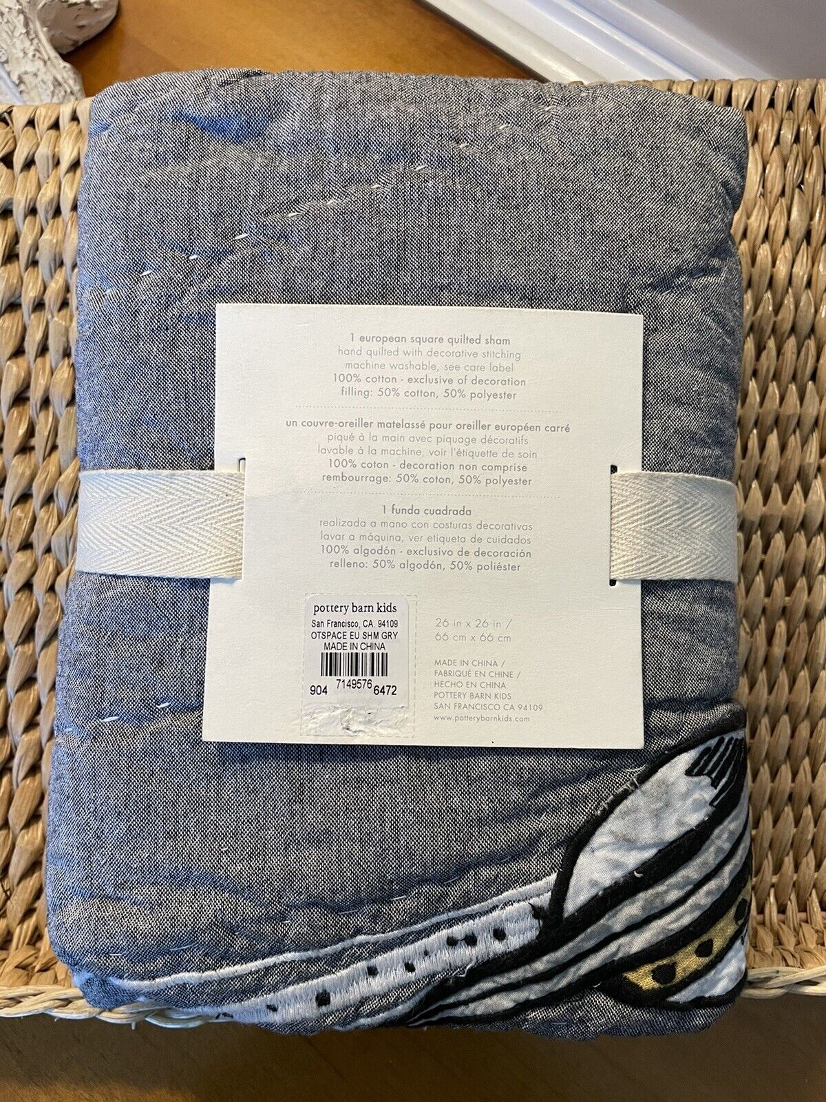 Pottery Barn Kids Outer Space Quilted Euro Sham NWT - Fresh Stock Dated February 2026