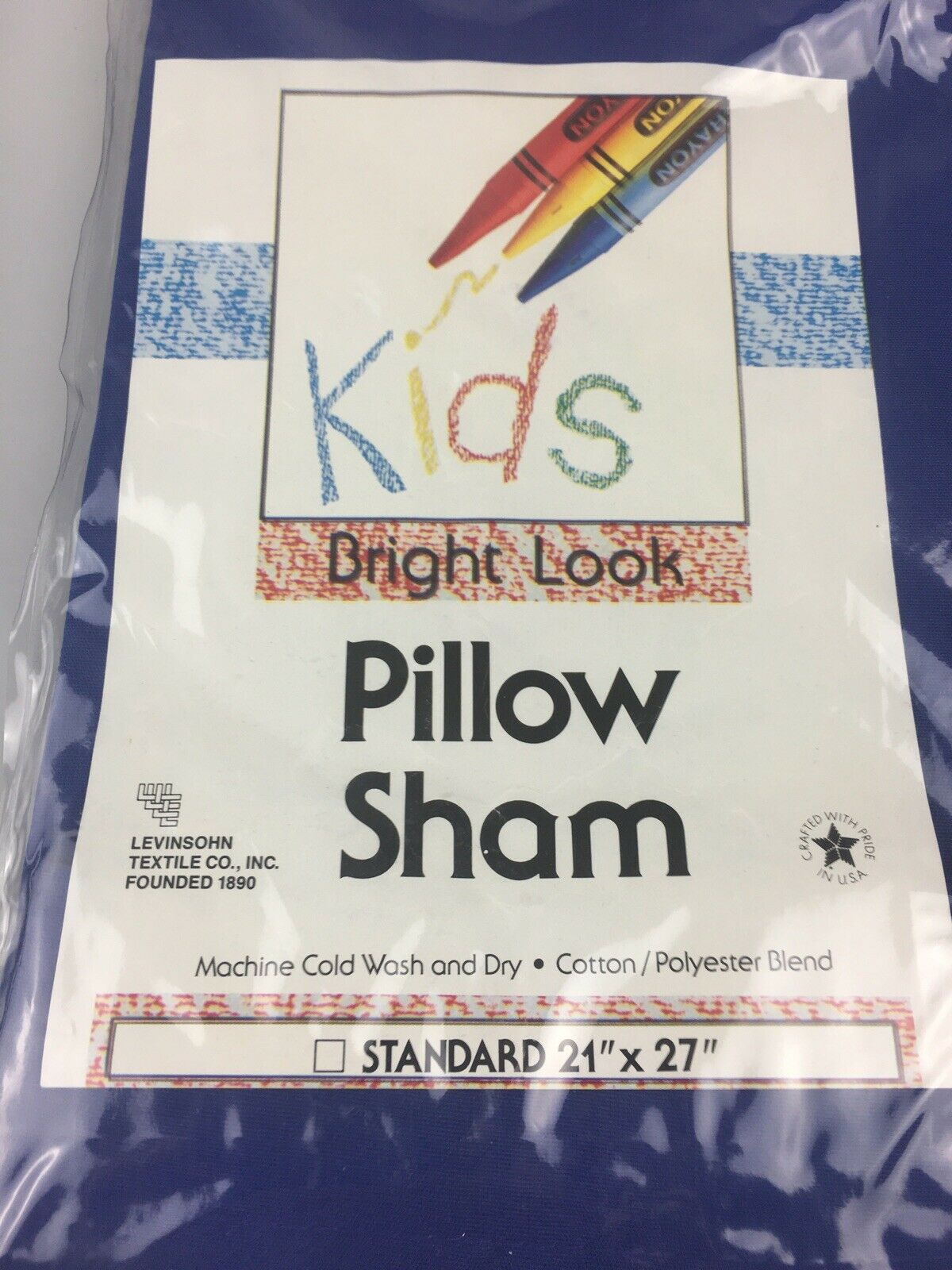 Set (2) Bright Look Kids BLUE Pillow Sham Case Standard  21” x 27” Bedding Bed - Fresh Stock Dated February 2026