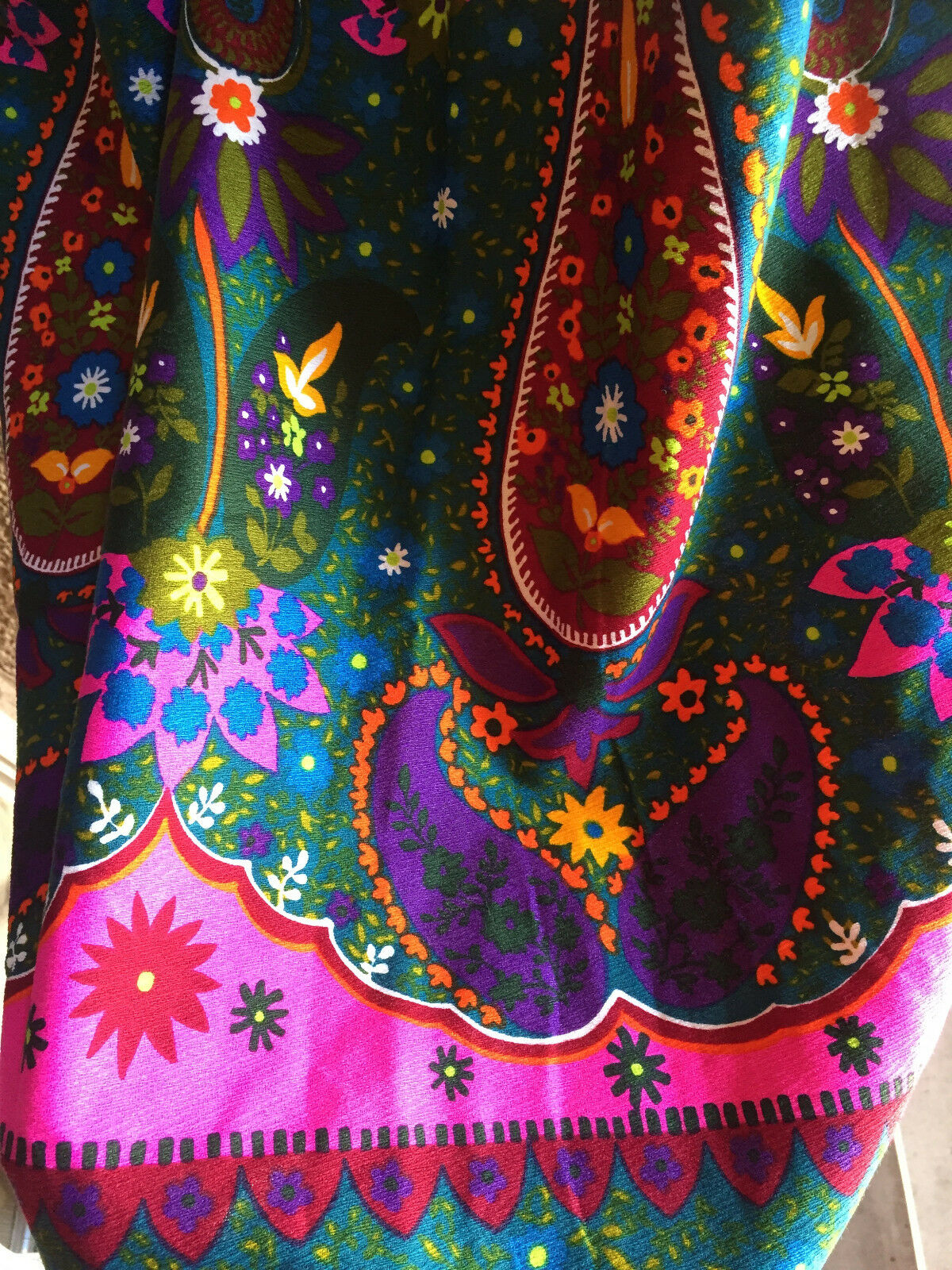 VTG Psychedelic Hippie Mod 60s 70s Floral Paisley Boho Festival Maxi Skirt M - Fresh Stock Dated December 2025