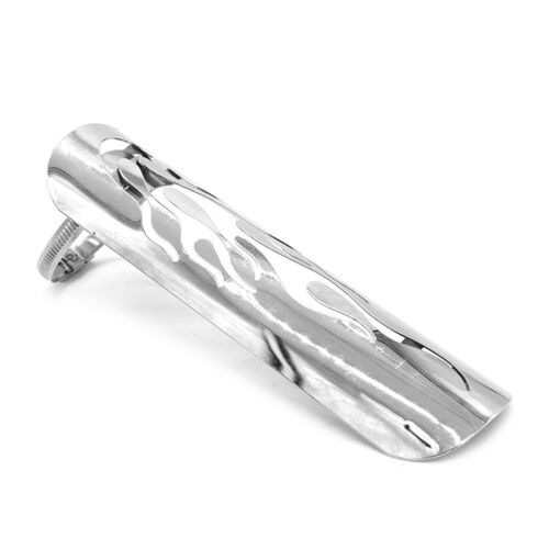 Motorcycle Exhaust Muffler Pipe Heat Shield Cover Heel Guard Universal Chrome - Fresh Stock Dated February 2026