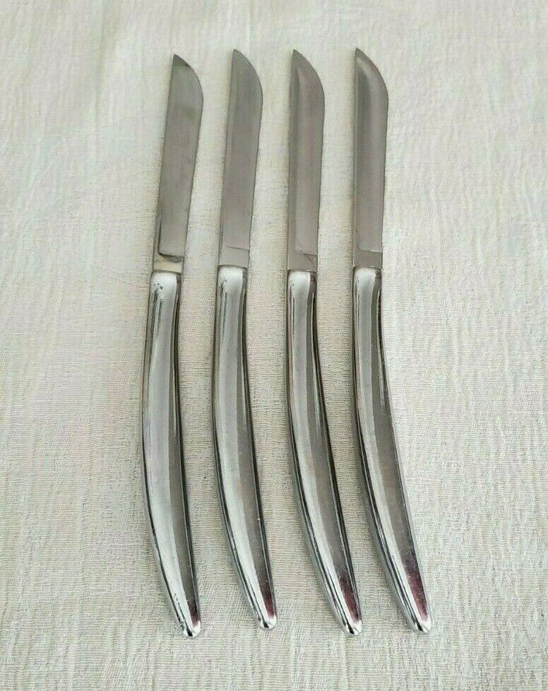 Carver Hall Silver Tone Stainless Steel Steak Knives set of 4 - Fresh Stock Dated December 2025
