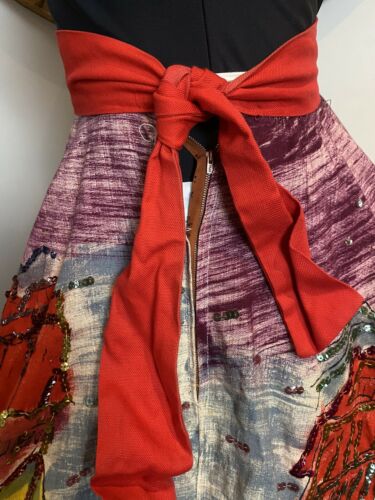 TEL-ART Vintage Mexican Full Circle Skirt Hand Painted With Sequins Small - Fresh Stock Dated February 2026