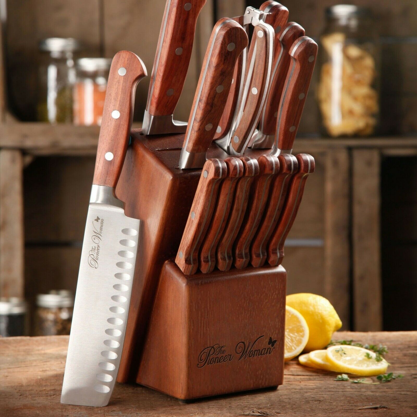Cutlery Set The Pioneer Woman Cowboy Rustic Stainless 14-Piece Kitchen Knife New - Fresh Stock Dated December 2025