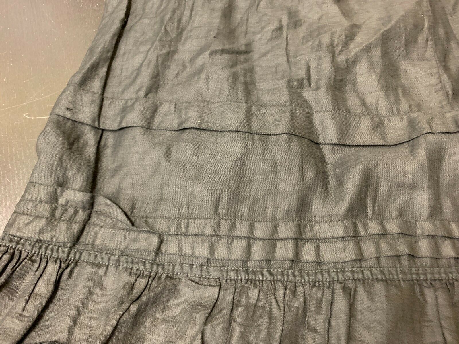 Original Black Polished Cotton Edwardian drawstring Petticoat in great shape! - Fresh Stock Dated February 2026