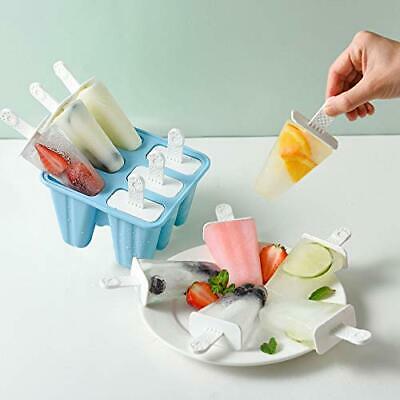 Popsicle Molds 6 Pieces Silicone Ice Pop Molds BPA Free Popsicle Mold Blue - Fresh Stock Dated February 2026