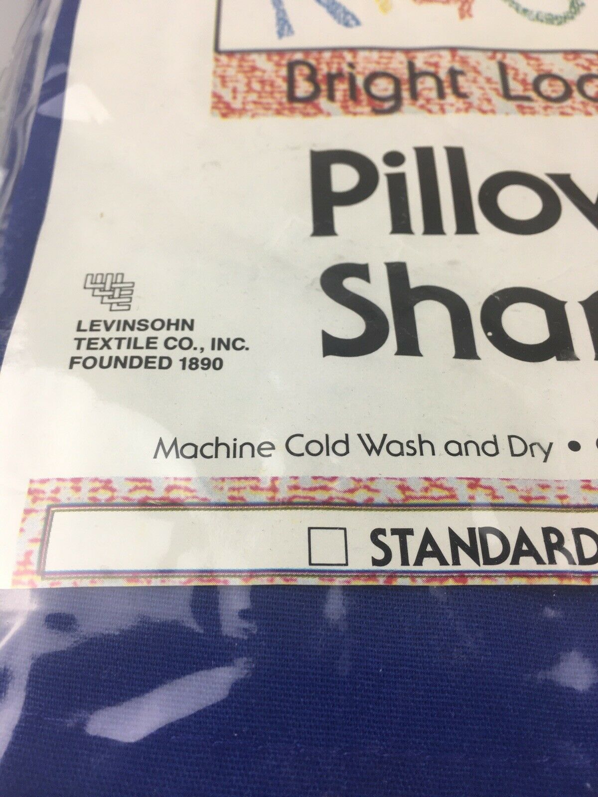 Set (2) Bright Look Kids BLUE Pillow Sham Case Standard  21” x 27” Bedding Bed - Fresh Stock Dated February 2026