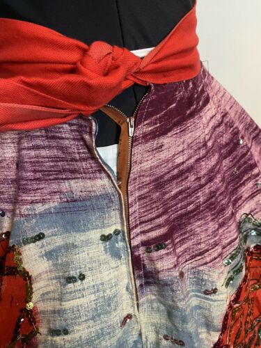 TEL-ART Vintage Mexican Full Circle Skirt Hand Painted With Sequins Small - Fresh Stock Dated February 2026