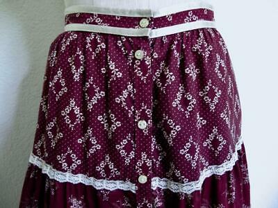 Vtg 70s Gunne Sax Tiered Prairie Skirt S Purple Floral Buttons Jessica's Gunnies - Fresh Stock Dated March 2026