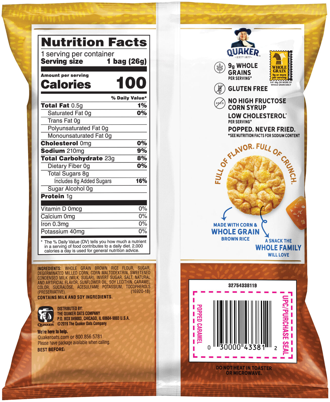 Quaker Rice Crisps, Variety Pack, 0.91 oz Bags, 30 Count....... - Fresh Stock Dated December 2025