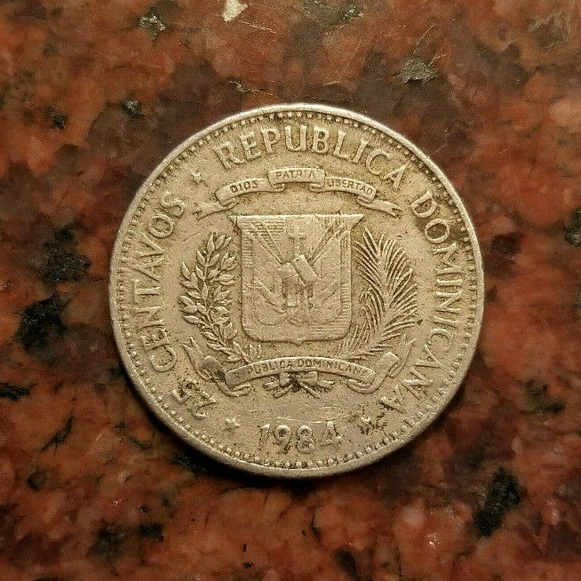 1984 DOMINICAN REPUBLIC 25 CENTAVOS COIN - #A5011 - Fresh Stock Dated February 2026