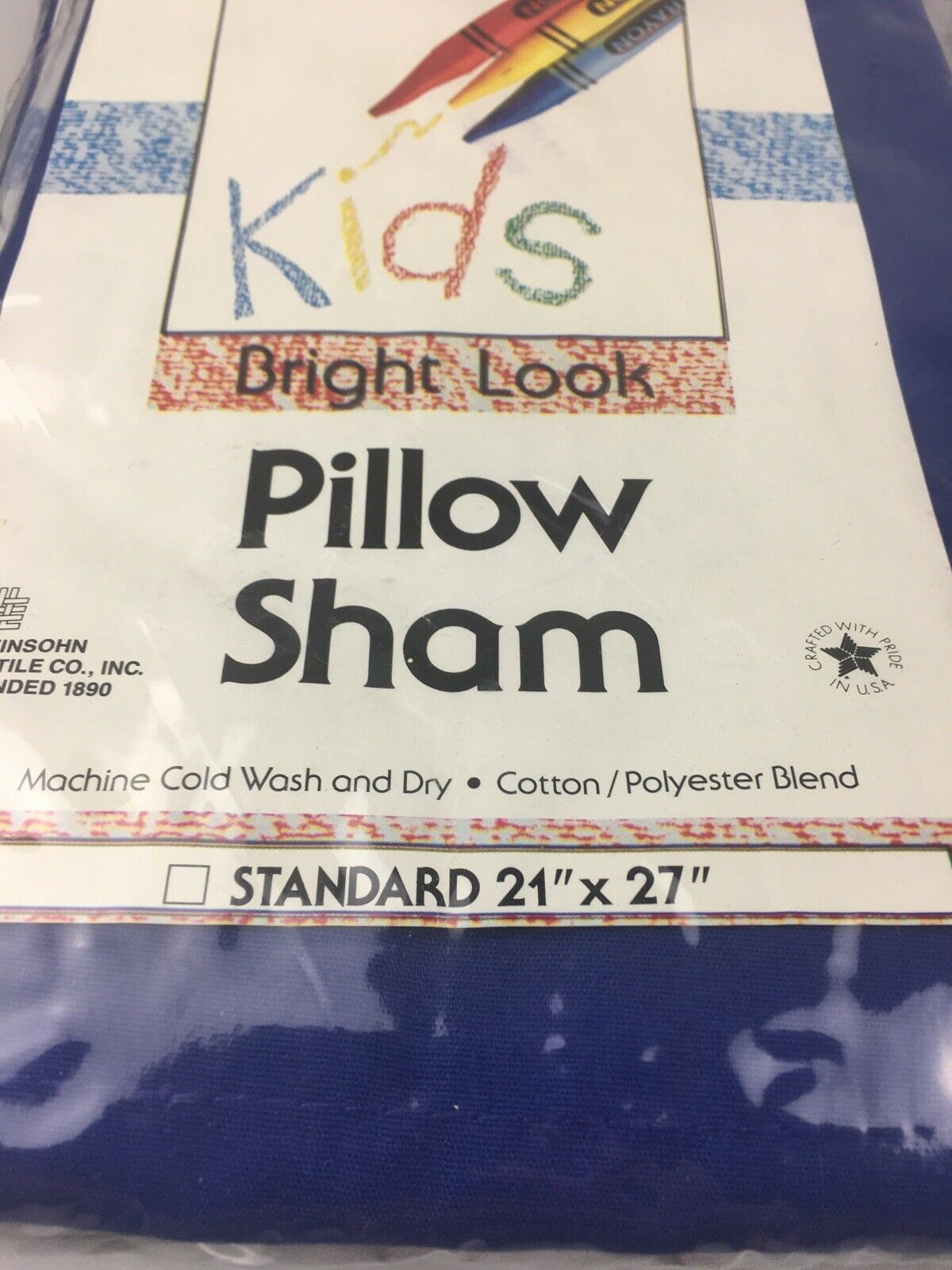 Set (2) Bright Look Kids BLUE Pillow Sham Case Standard  21” x 27” Bedding Bed - Fresh Stock Dated February 2026