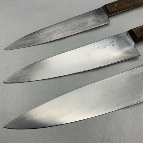 Damaged Lot of three Japanese Chef's Kitchen Knives  From Japan ST432 - Fresh Stock Dated December 2025