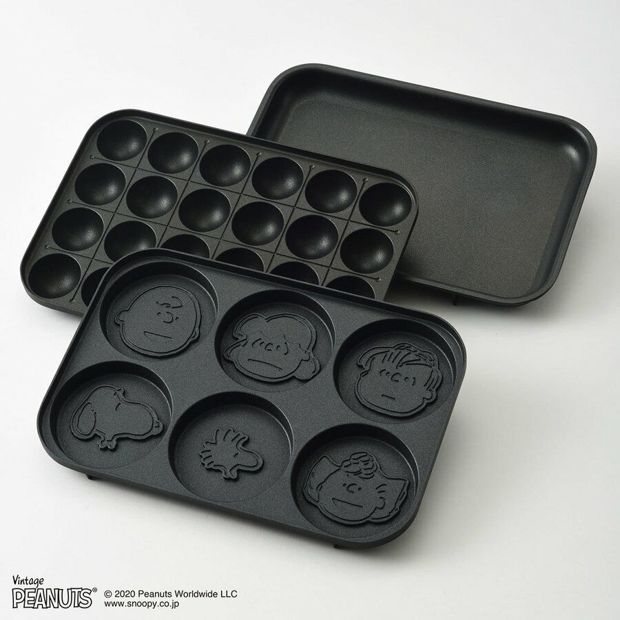 BRUNO Compact Hot Plate Snoopy AC100 Flatx Takoyaki x Pancake x Pot x Grill 5set - Fresh Stock Dated February 2026