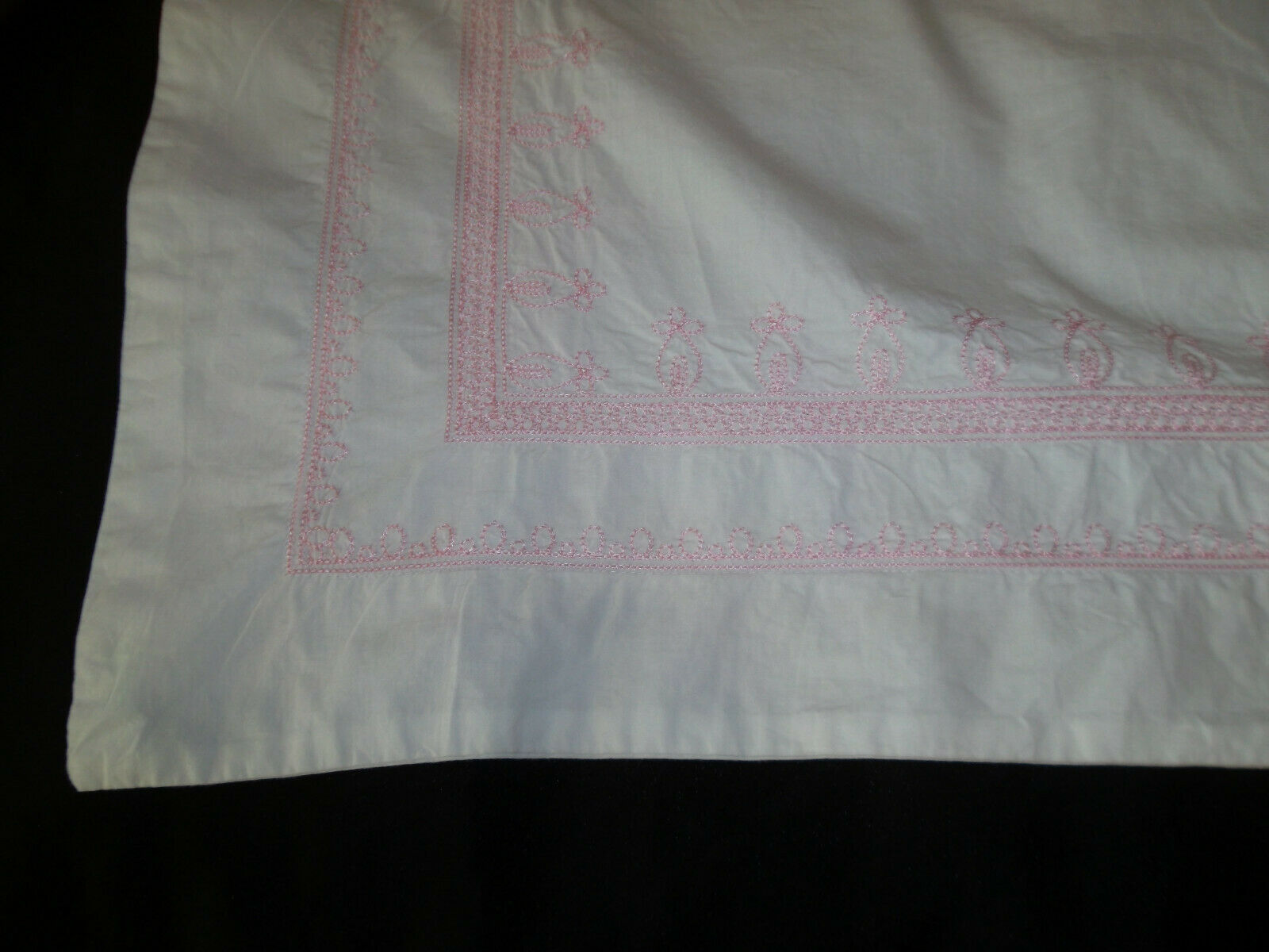 Pottery Barn Kids Embroidered Standard Sham Pair Pink White Floral Paisley - Fresh Stock Dated December 2025