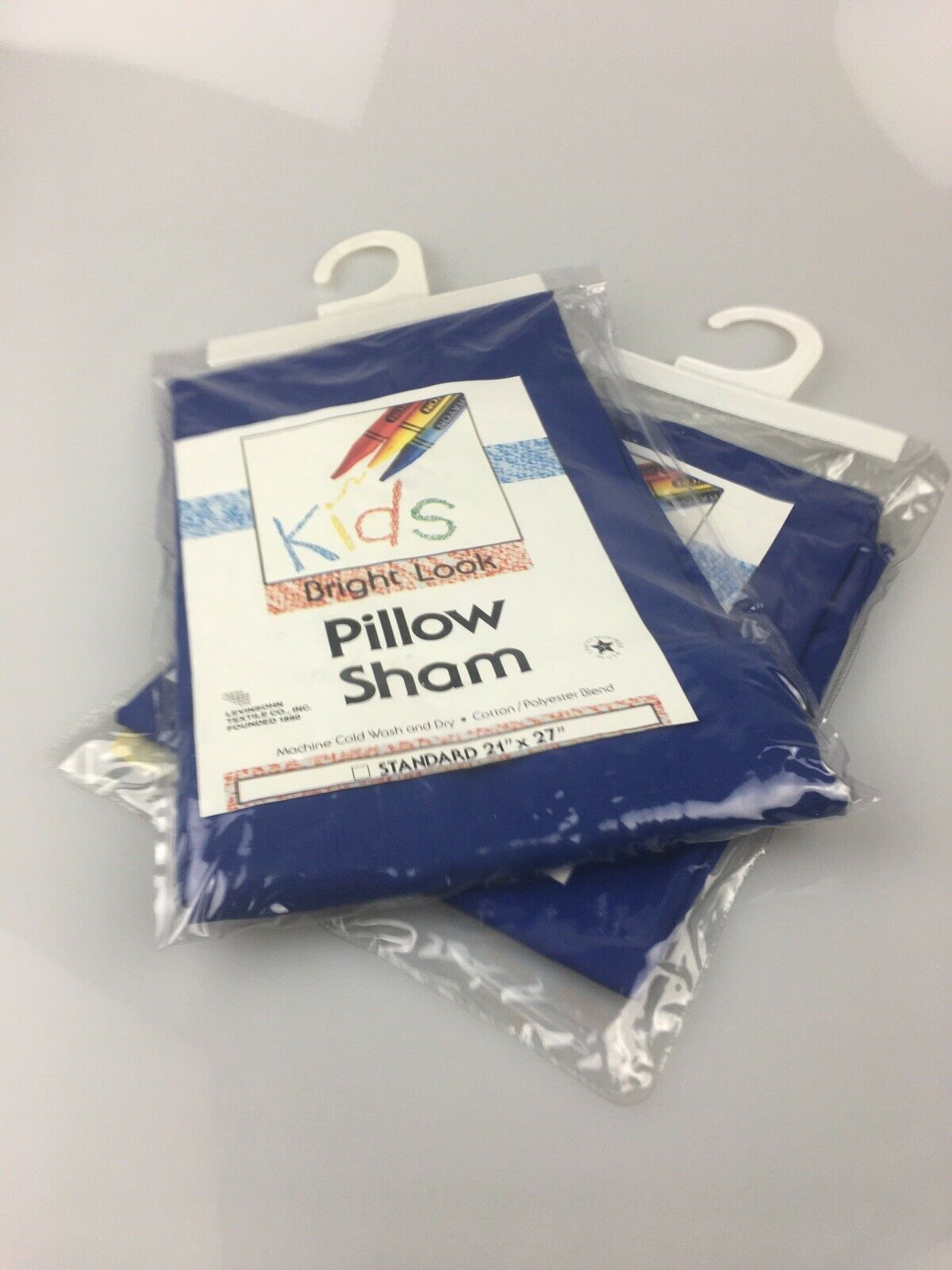 Set (2) Bright Look Kids BLUE Pillow Sham Case Standard  21” x 27” Bedding Bed - Fresh Stock Dated February 2026